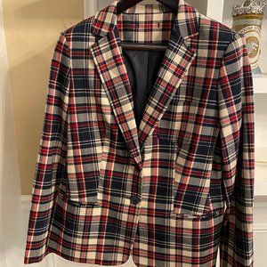 Tommy Hilfiger plaid blazer with suede elbow pads